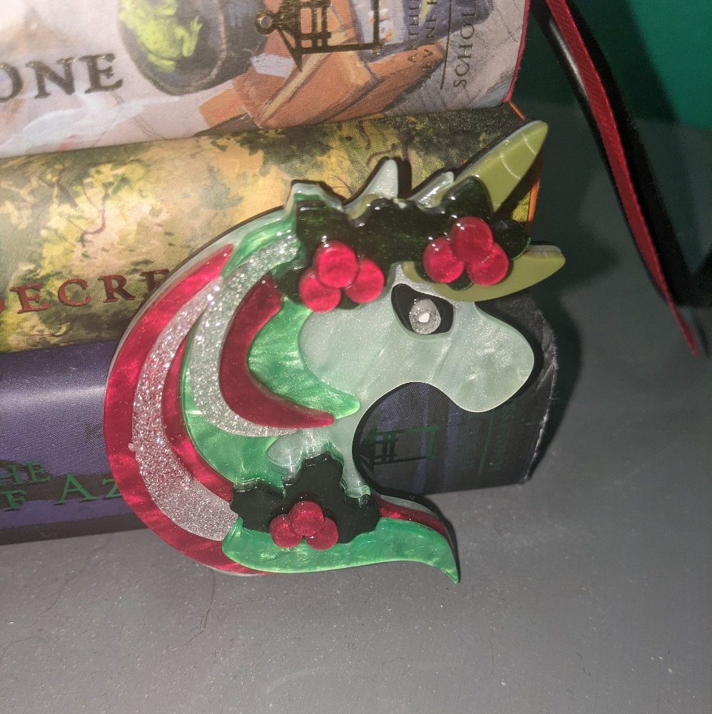 Unicorn acrylic brooch